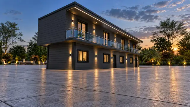 İki Katlı Modüler Yapı — Gece görünümleri, görünüm 2