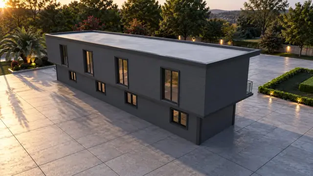İki Katlı Modüler Yapı — Gece görünümleri, görünüm 7