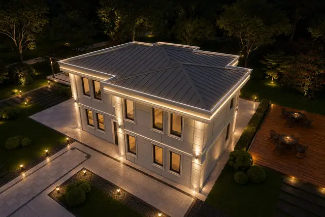 Kusan Villa — Gece görünümleri, görünüm 2
