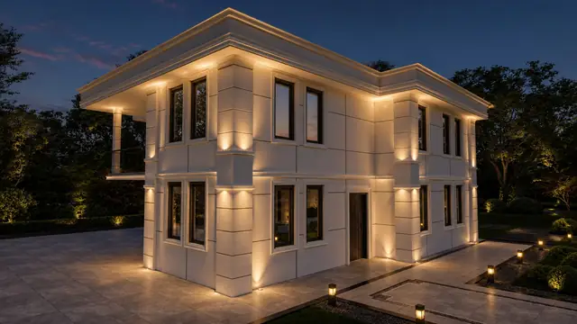 Kusan Villa — Gece görünümleri, görünüm 3