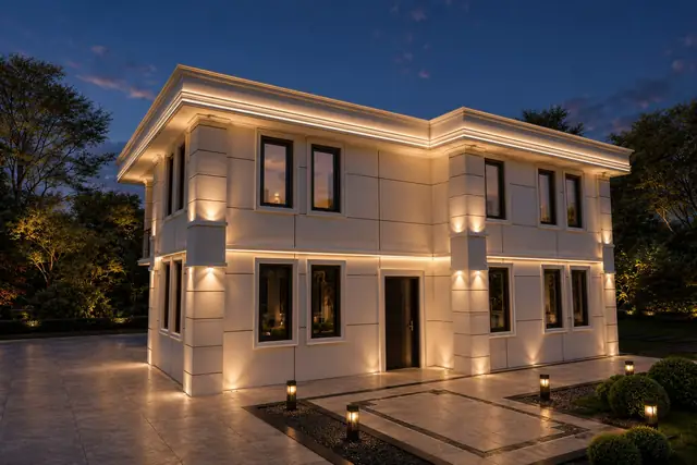 Kusan Villa — Gece görünümleri, görünüm 6